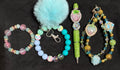 COLOR SPLASH - Beaded Charm, Keychain Wristlet, Pen & Stretch Bracelet