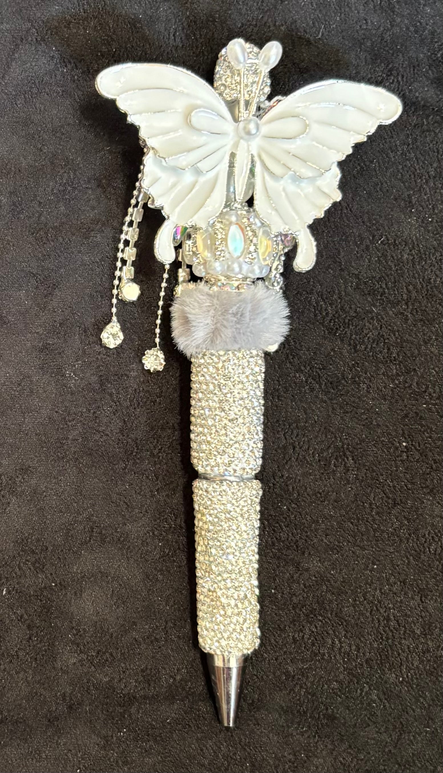 WINGED BLING- Beaded Charm, Keychain Wristlet, Pen & Stretch Bracelet Set