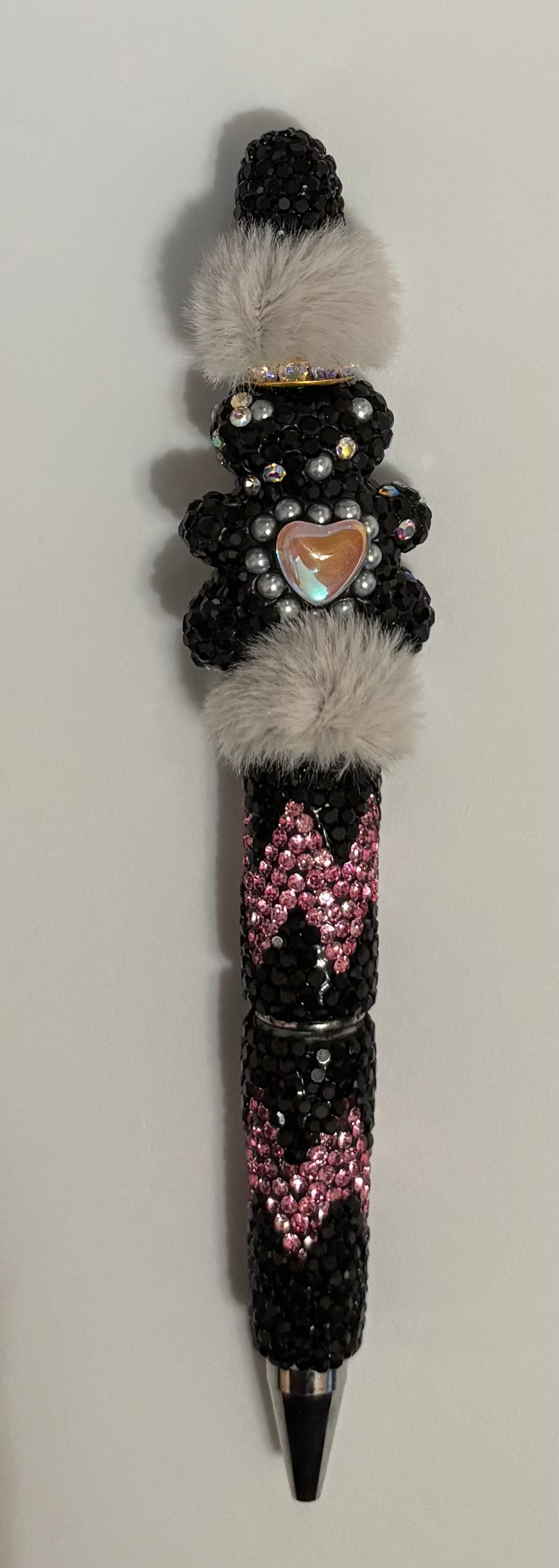 FOXY FAUX FUR - Beaded Charm, Keychain, Pen & Stretch Bracelet Set