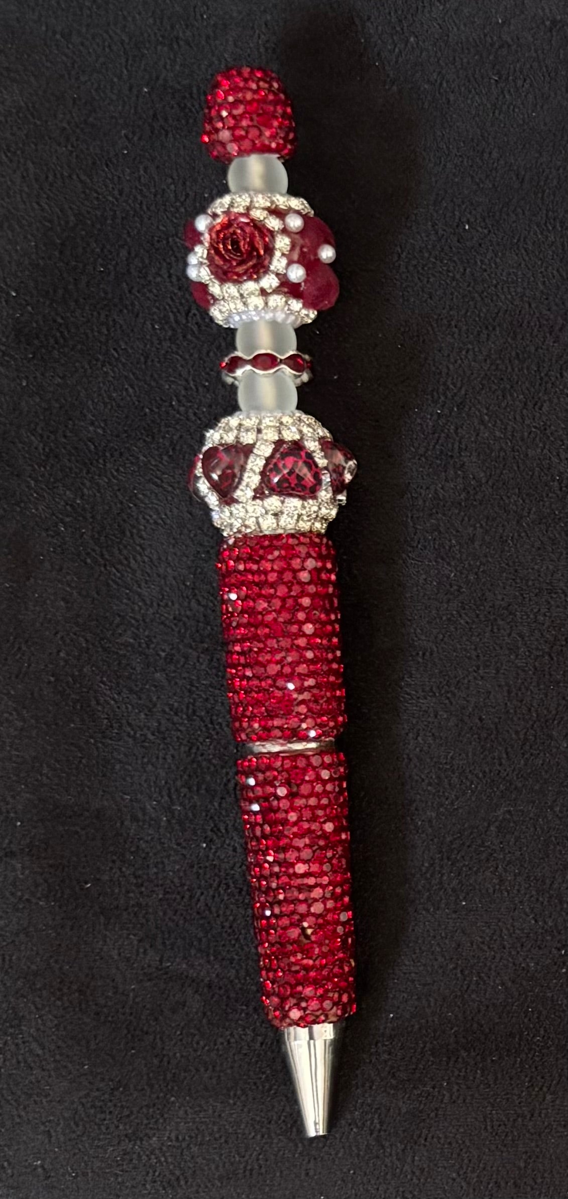 Deep Red Beaded Pen